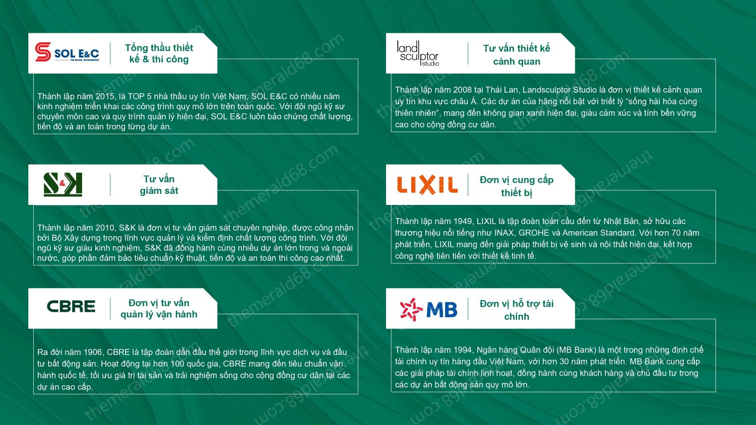 Những đối Tác Của Dự án The Emerald Garden View