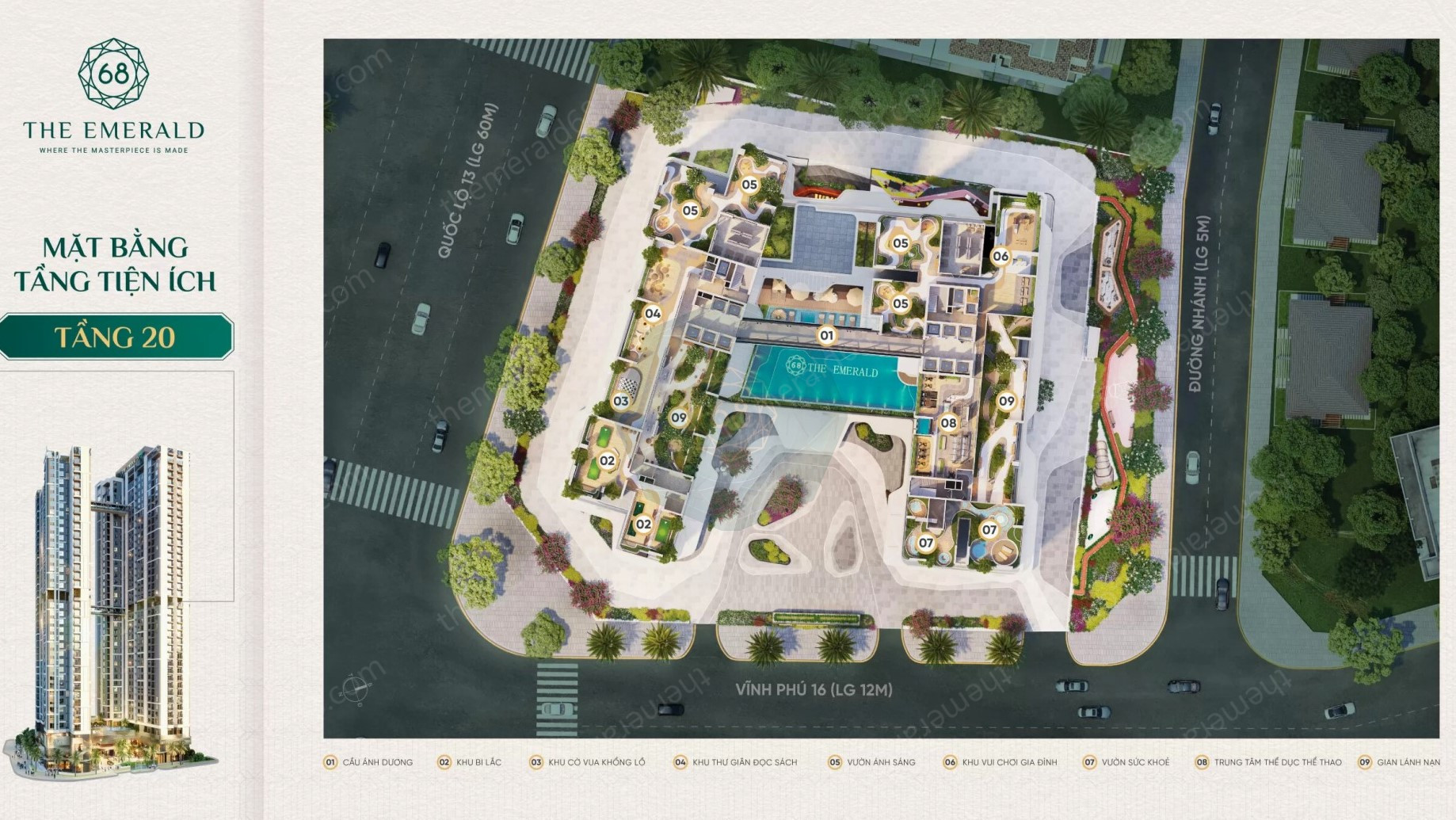 Tiện ích The Emerald 68_ Mặt bằng Tầng 20