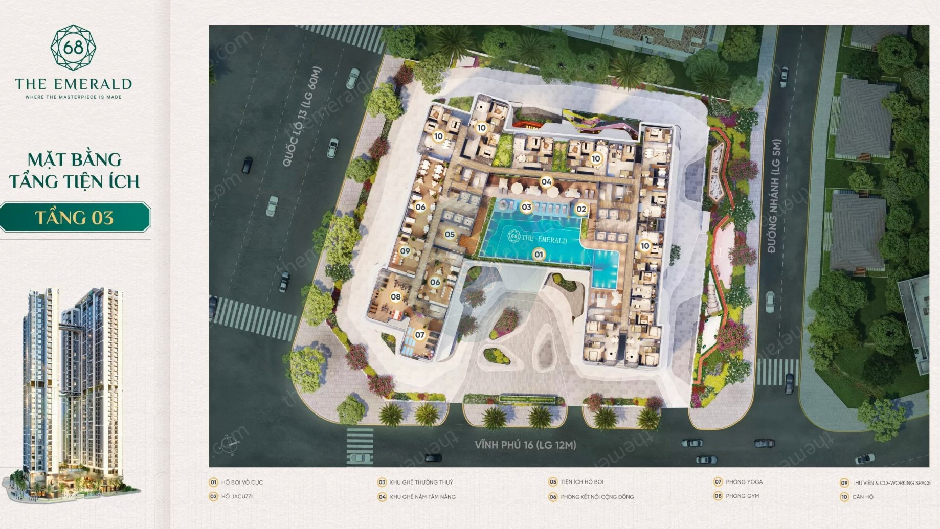 Tiện ích The Emerald 68_ Mặt bằng Tầng 3