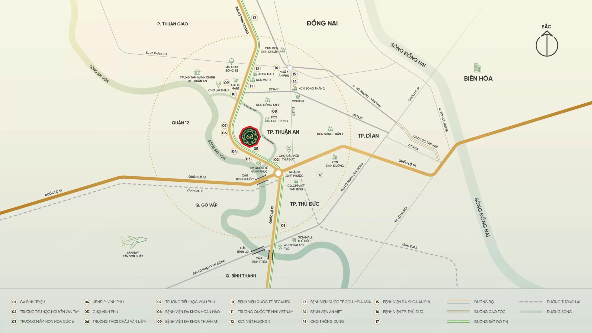 Vị Trí The Emerald 68 Trên Map